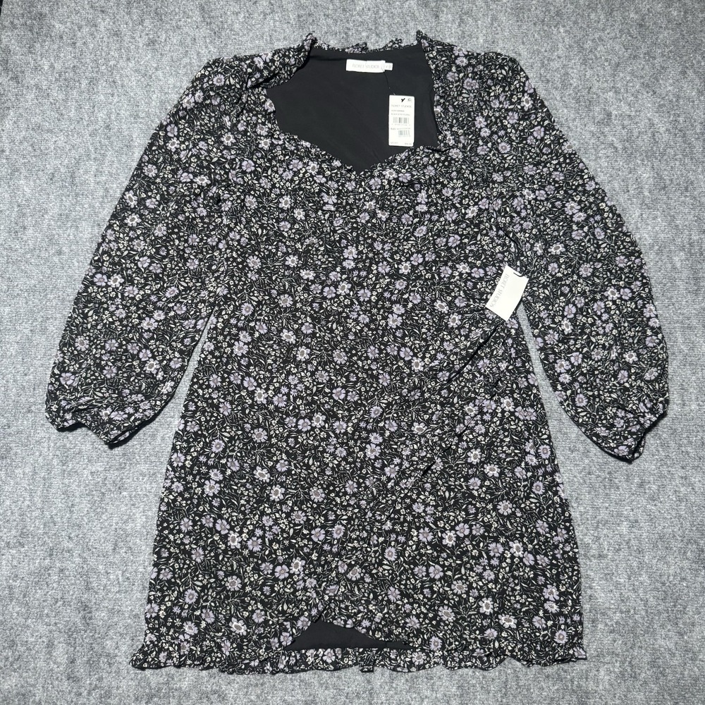 Floret Studios Black Ditsy Floral Dress 3/4 Sleeve Women Size XL NEW NWT